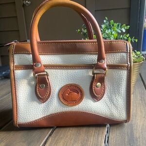 Dooney & Bourke Cream and Brown Satchel